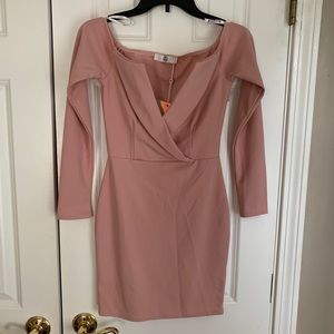 Missguided Bardot Foldover Bodycon Wrap Dress